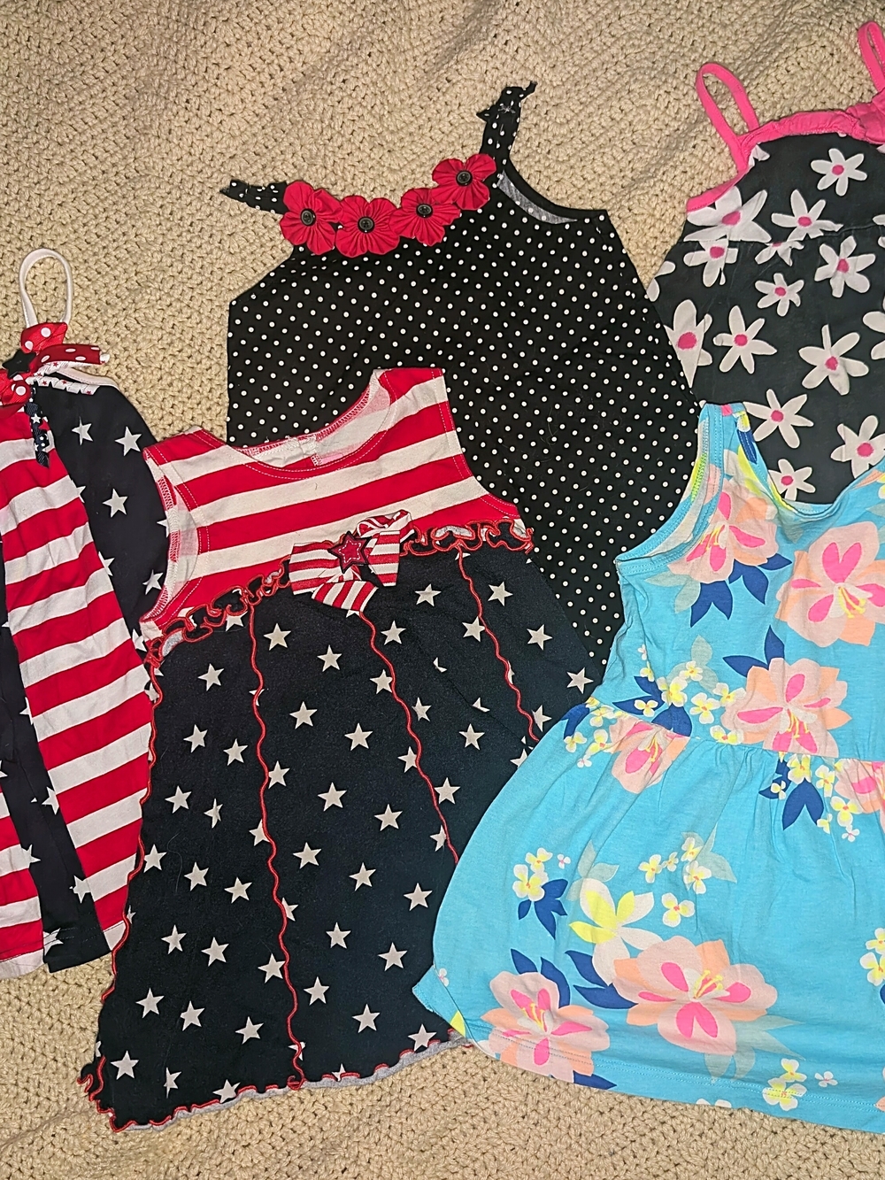 Gymboree Red, White, Blue & Black Girls Dress Bundle